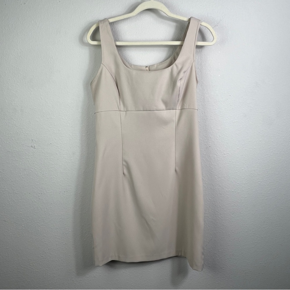 Vintage Alyn Paige Mini Tank Dress Princess Seam Zip Back Beige Size 11/12